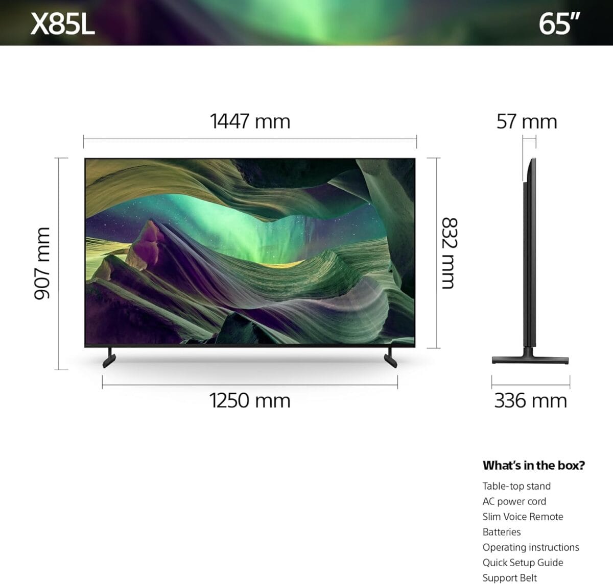 ⁦تلفزيون 55 بوصة سوني ذكي X85L – مصفوفة LED كاملة – 4K UHD – HDR – Google TV – موديل KD55X85L – أحمر⁩ - الصورة ⁦2⁩