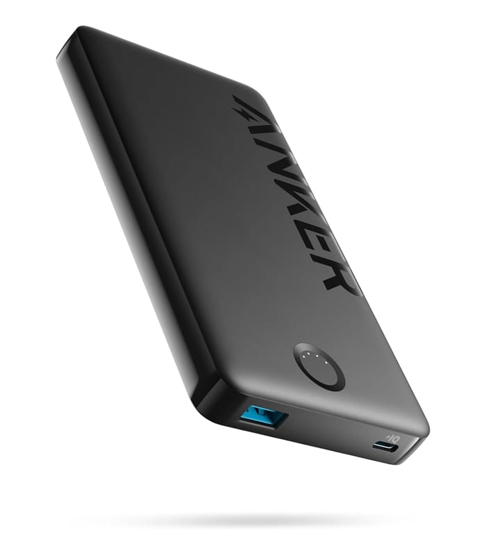 باورك بانك 323 بمنفذ USB C من انكر شاحن بسعة 10000 مللي أمبير كور بي اي كيو حزمة بطارية عالية السعة لايفون 14 برو 15 ماكس سامسونج بيكسل ال جي الكابل والشاحن غير متضمنين أسود